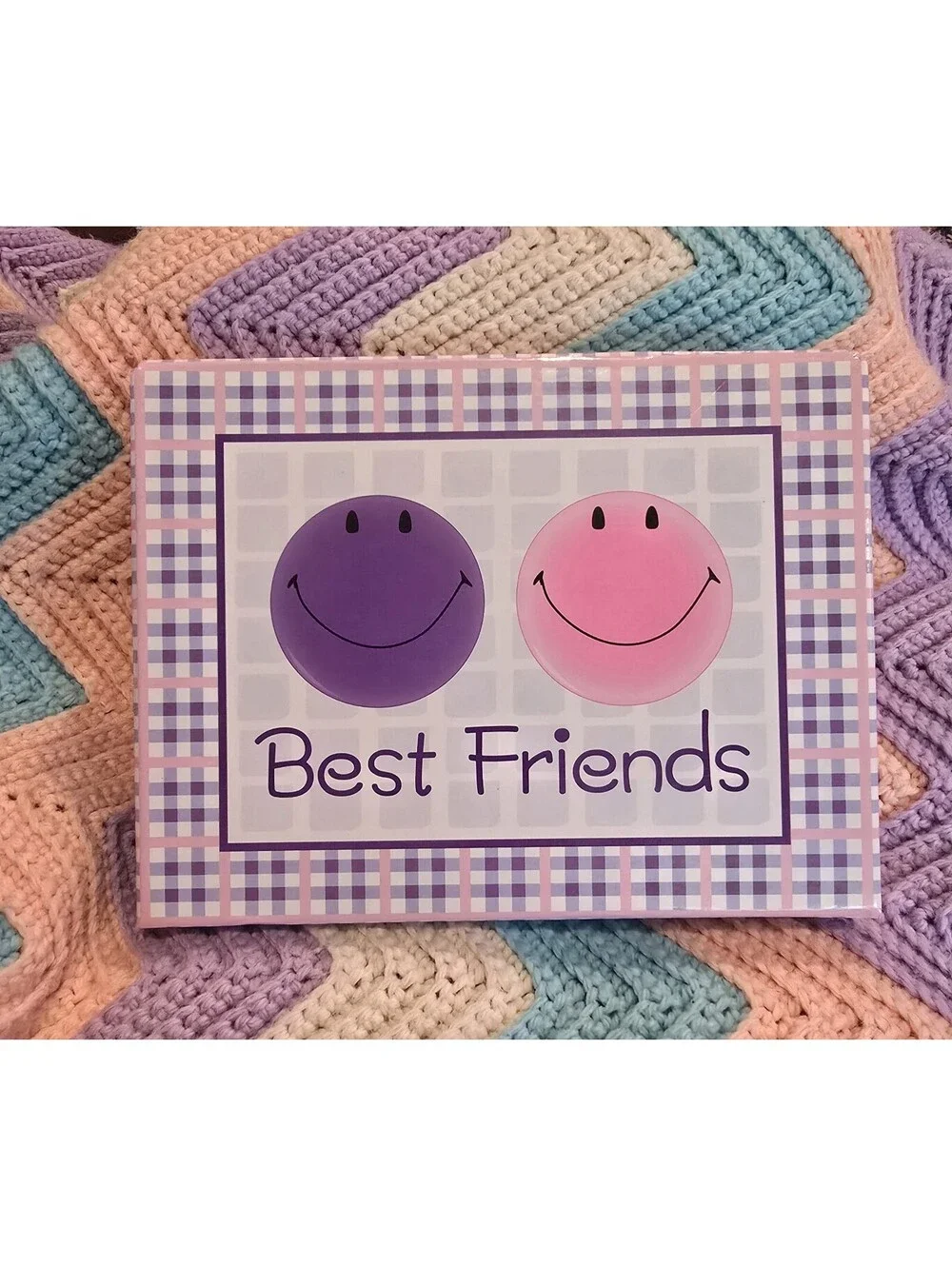 Vintage 1999 Y2K Best Friends Pink Purple Smiley Face Boxed Stationary Set NOS